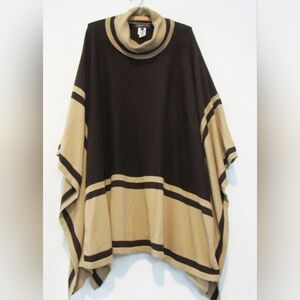 Jones New York Signature Women's One Size Shrug Poncho Brown Soft